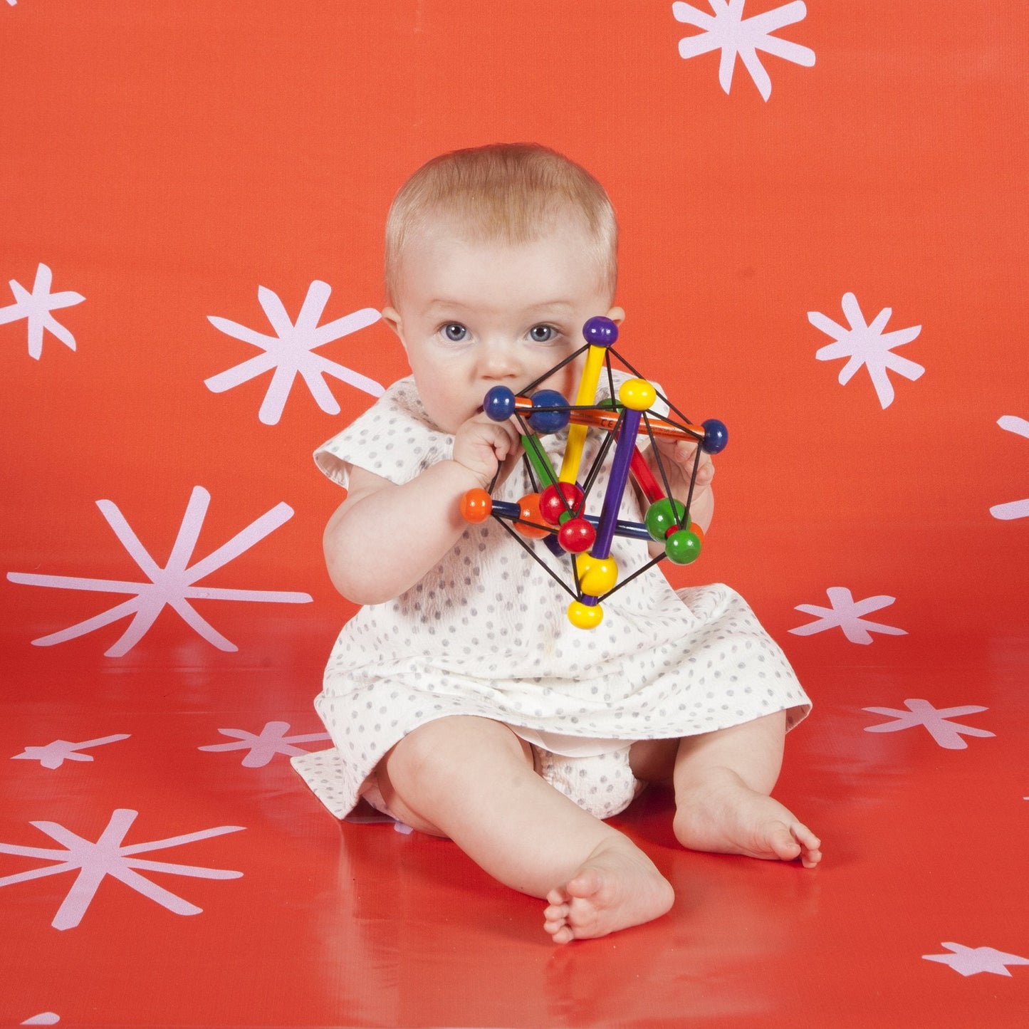 Skwish Classic 6\" by Manhattan Toy – Wooden Rattle & Teether