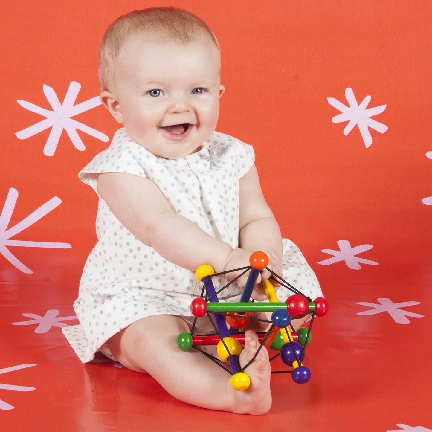 Skwish Classic 6\" by Manhattan Toy – Wooden Rattle & Teether