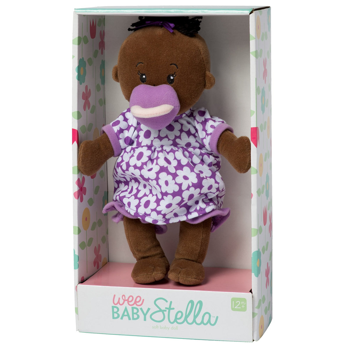 Manhattan Toy Wee Baby Stella Brown 12-inch Soft Baby Doll | Magnetic Pacifier & Lifelike Details