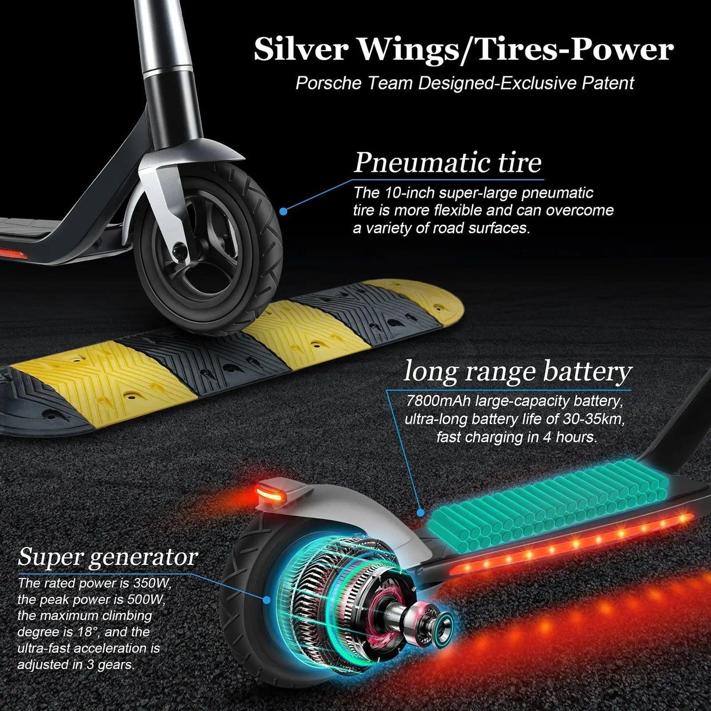Mankeel MK006 Sliver wings Porsche design electric scooter