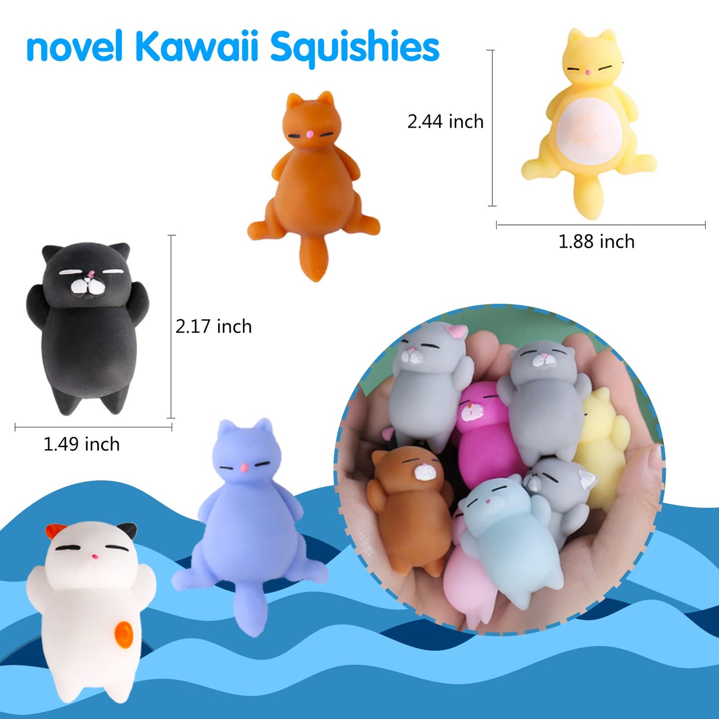 Manmel 16pcs Mochi Animals Squishy Toys Set – Mini Kawaii Fidget Toys for Kids