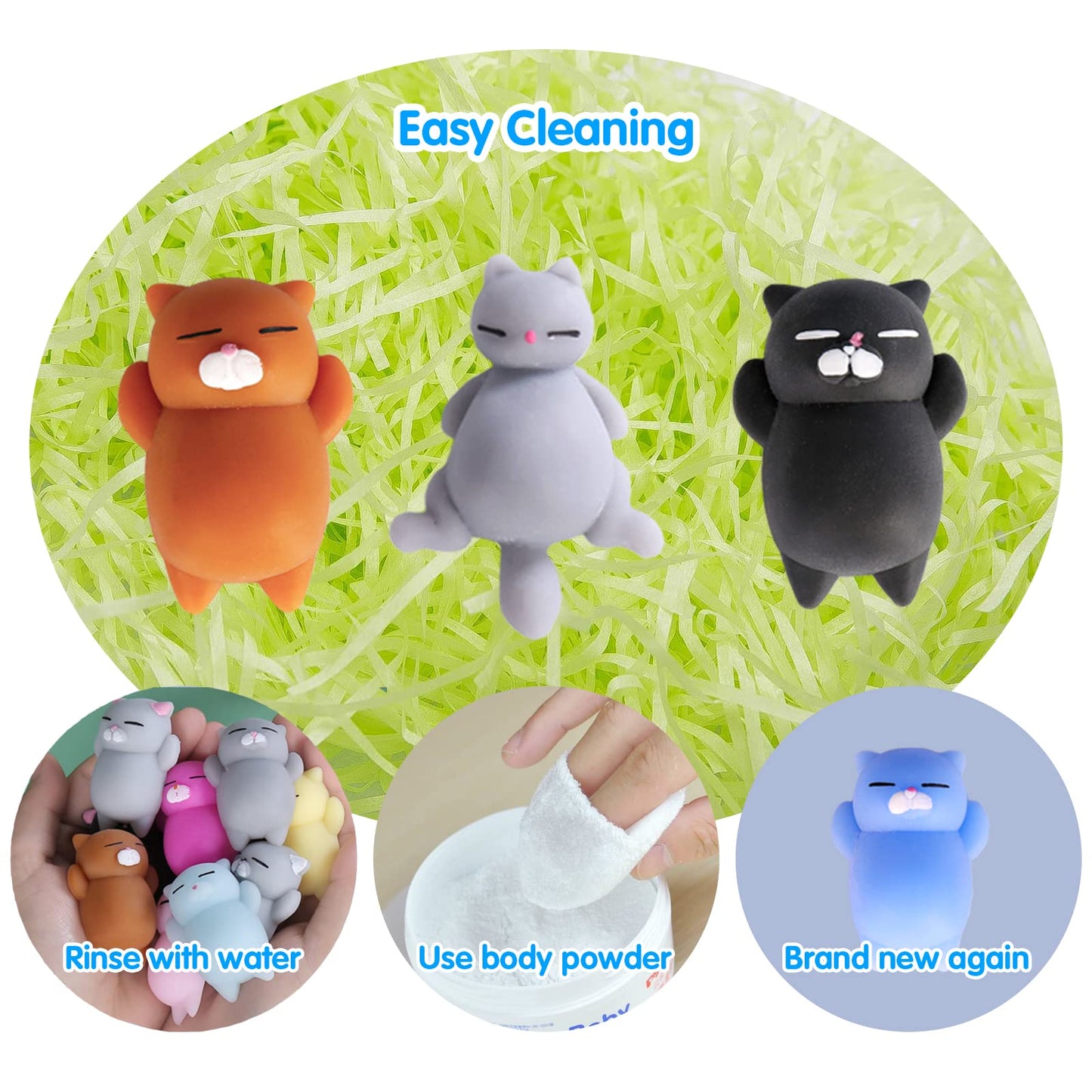 Manmel 16pcs Mochi Animals Squishy Toys Set – Mini Kawaii Fidget Toys for Kids