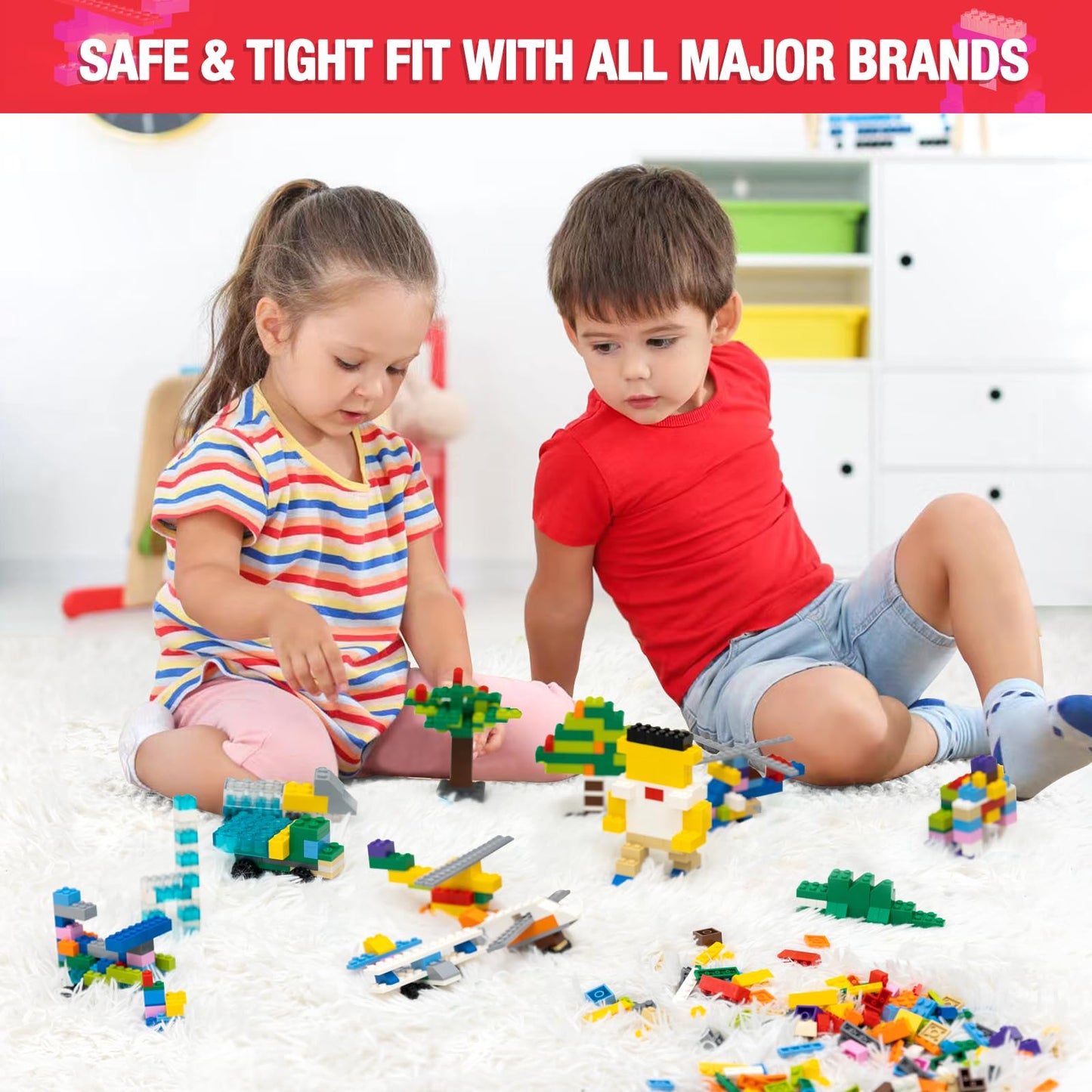 MANNIDOO 1600-Piece Building Bricks Set with Wheels & Plates — Compatible with Major Brands