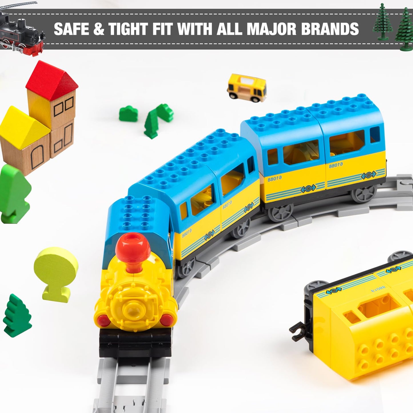 MANNIDOO 34-Piece Train Bridge Tracks – Compatible with Major Brands