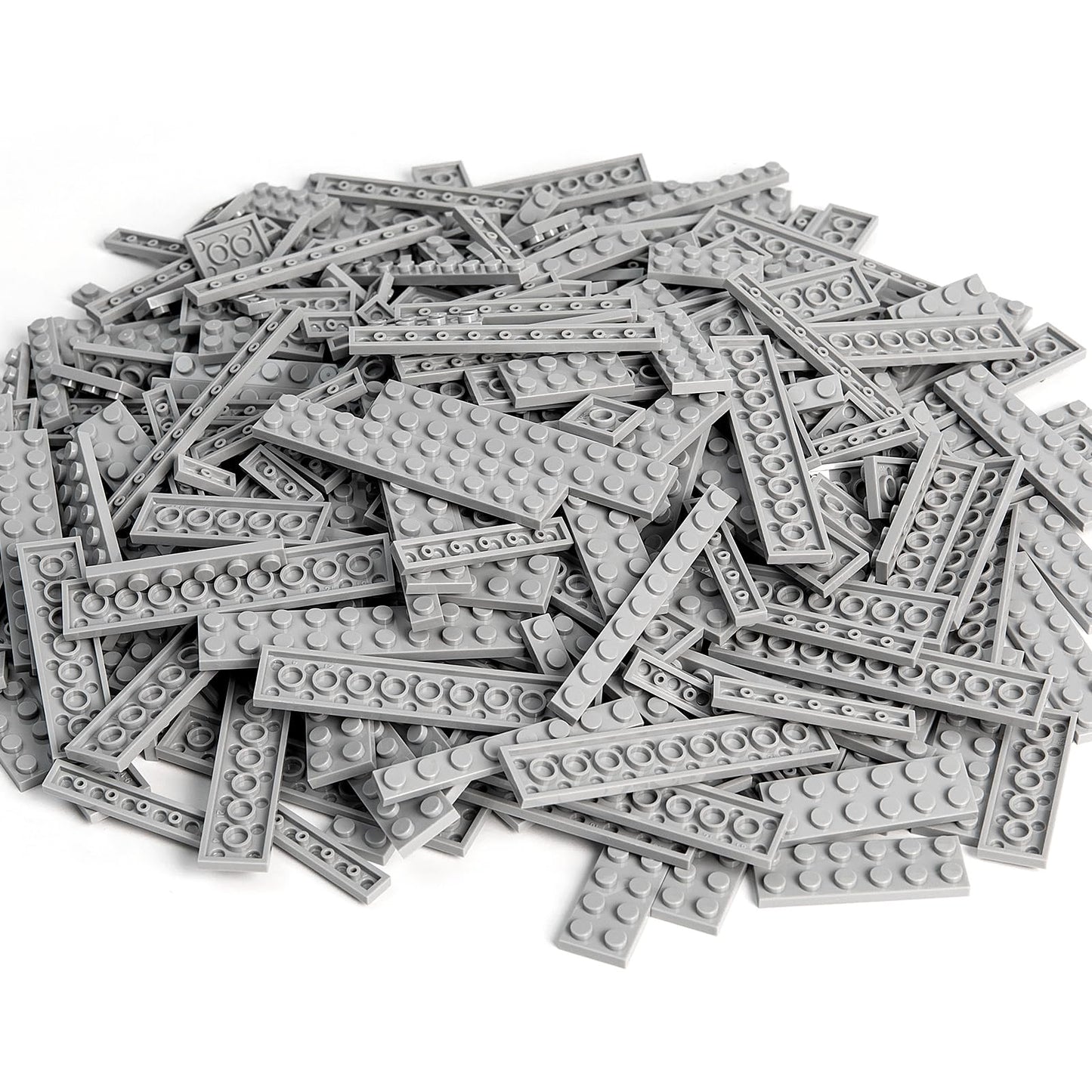 MANNIDOO 360-Piece Flat Building Plates – 12 Sizes, Light Grey | Compatible with Major Brands