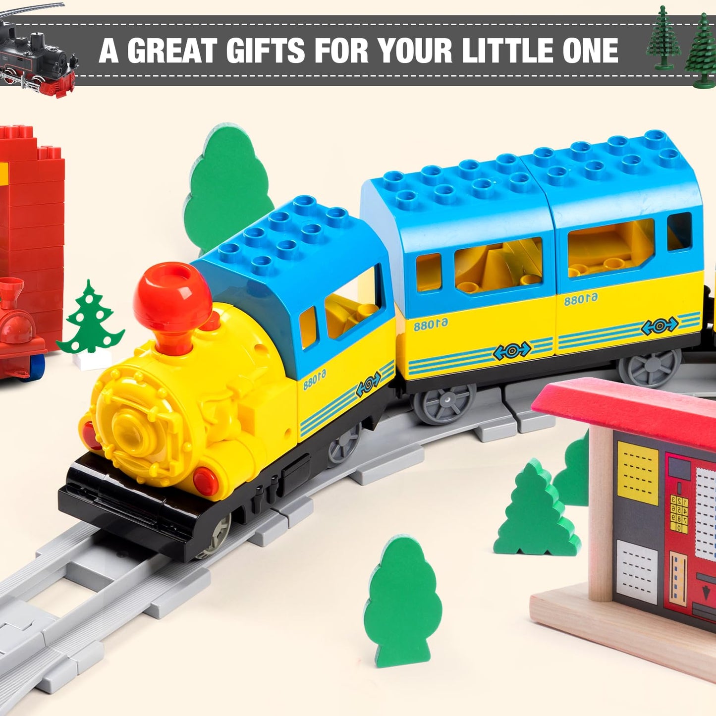 MANNIDOO 34-Piece Train Bridge Tracks – Compatible with Major Brands