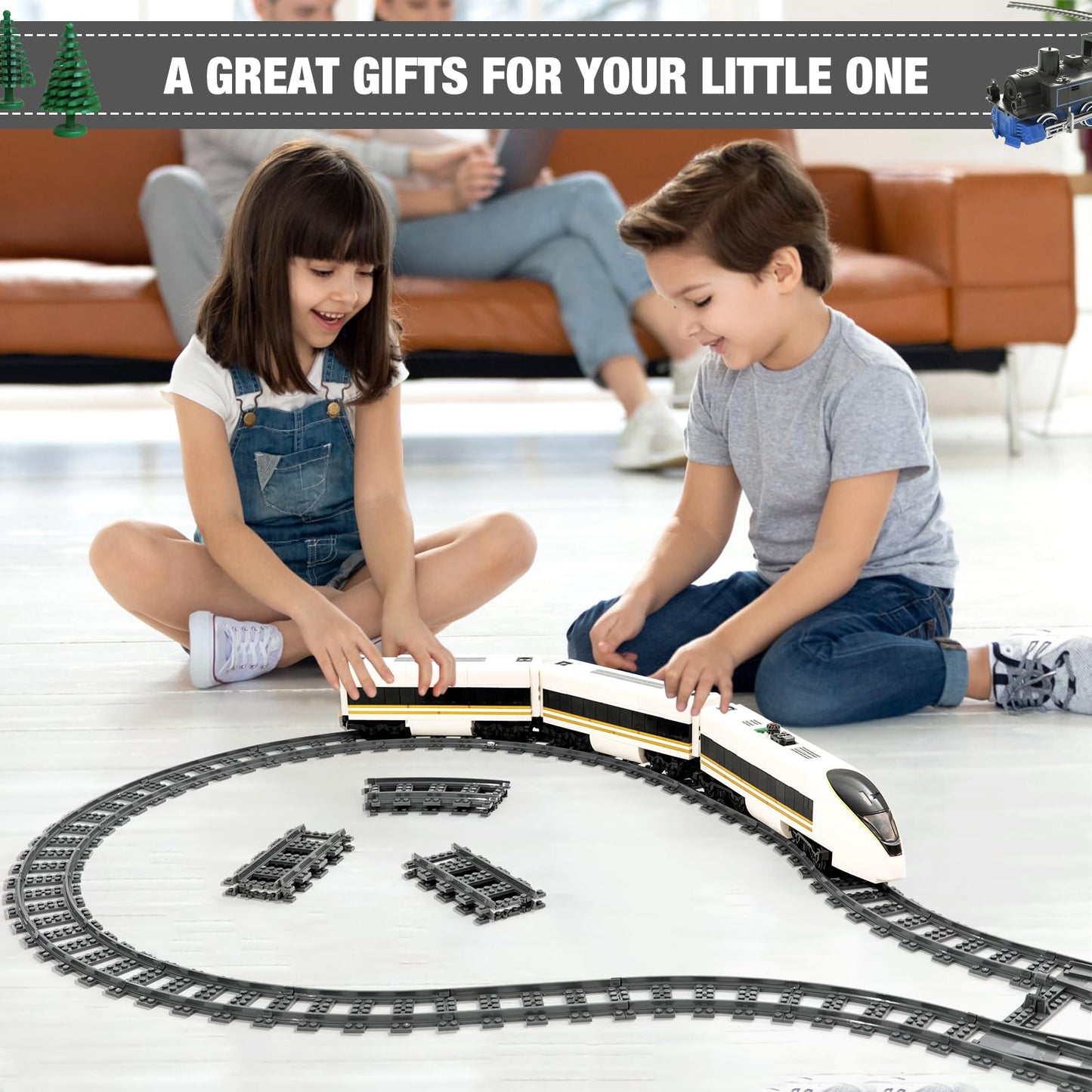 MANNIDOO Classic City Train Tracks – 54-Piece Set with 32 Curved, 20 Straight & 2 Switches | Compatible with Major Brands