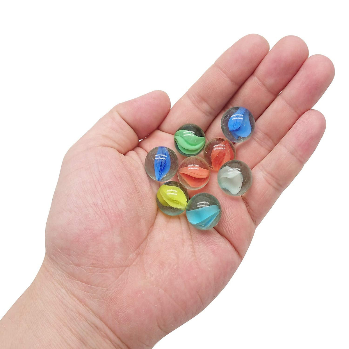 MANSHU 60 Pieces Glass Marbles - 0.63 inch, 6 Colors for Marble Games & Crafts