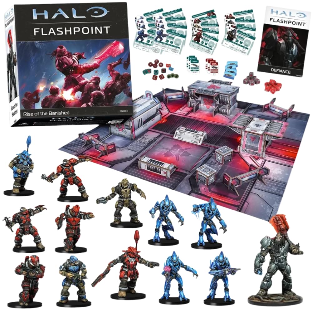 Mantic Halo: Flashpoint Rise of the Banished Faction Set – Banished Miniatures & Deluxe Board