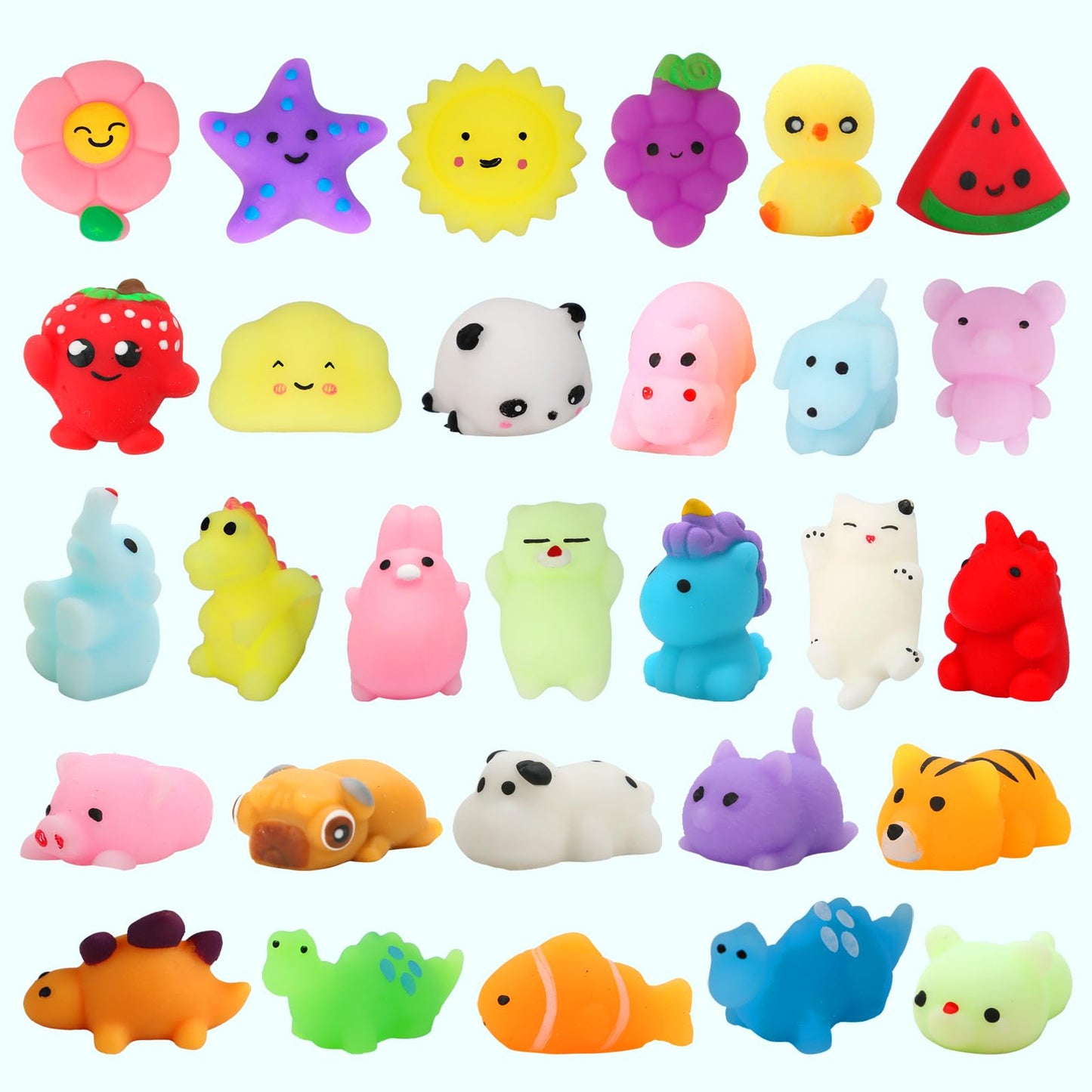 Mantyplay 120 Pack Squishy Toys – Kawaii Mochi Squishies for Kids 4-12 | Party Favors & Classroom Prizes