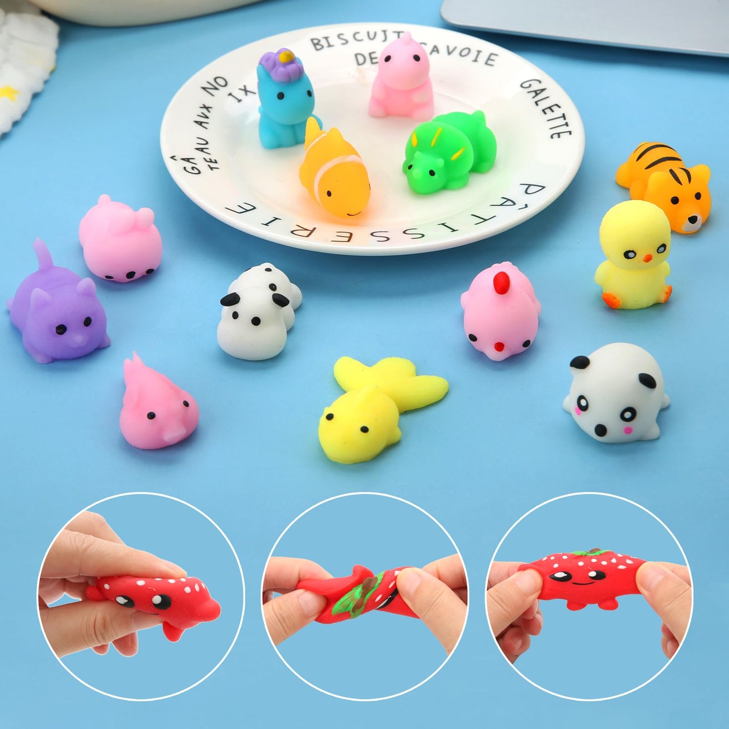 Mantyplay 120 Pack Squishy Toys – Kawaii Mochi Squishies for Kids 4-12 | Party Favors & Classroom Prizes