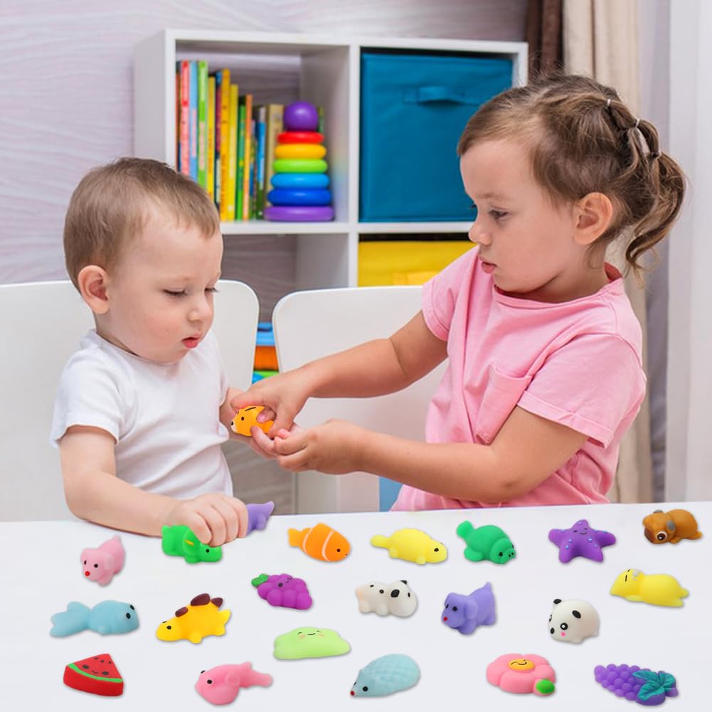 Mantyplay 120 Pack Squishy Toys – Kawaii Mochi Squishies for Kids 4-12 | Party Favors & Classroom Prizes