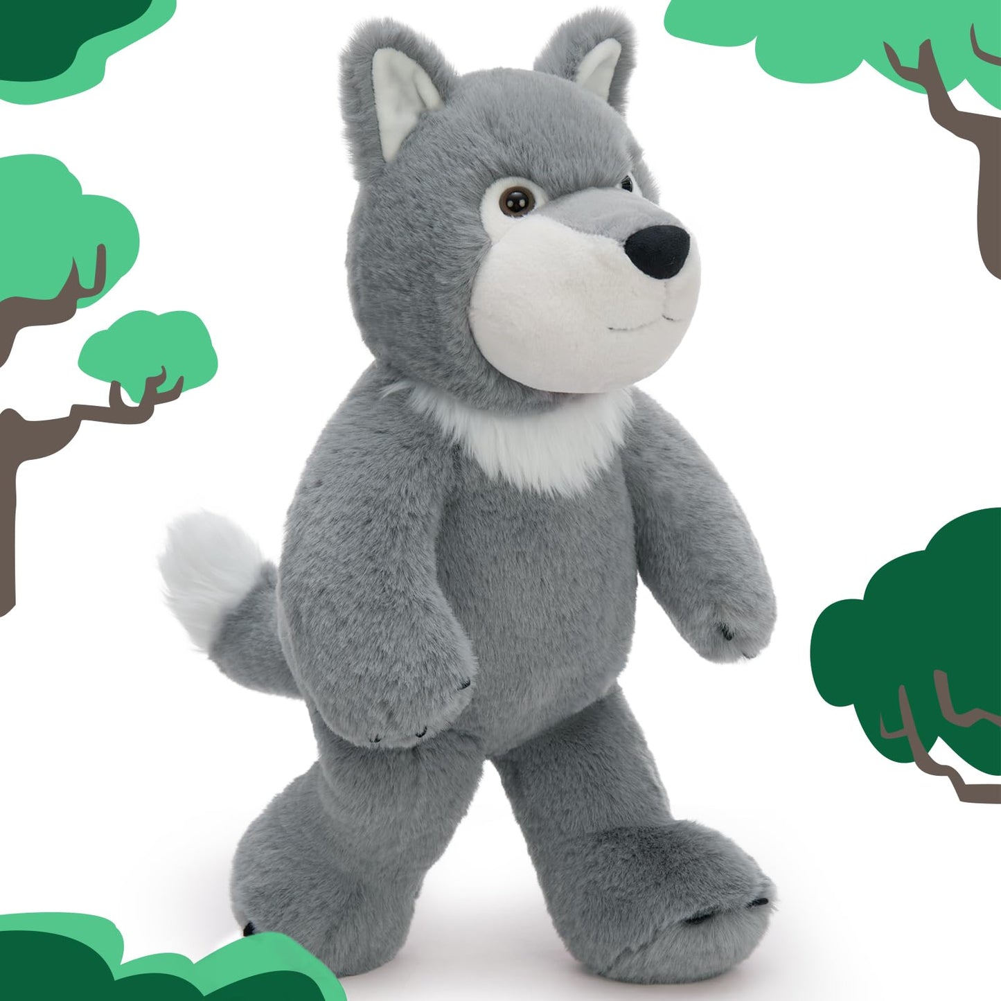 MaoGoLan 22-Inch Big Stuffed Wolf Plush – Soft Cuddle Toy for Kids, Decor & Gifts
