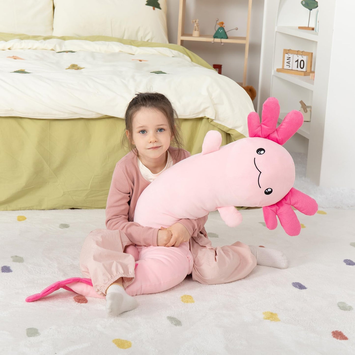 MaoGoLan Giant Axolotl Plush Body Pillow – Glow-in-the-Dark Large Axolotl Toy