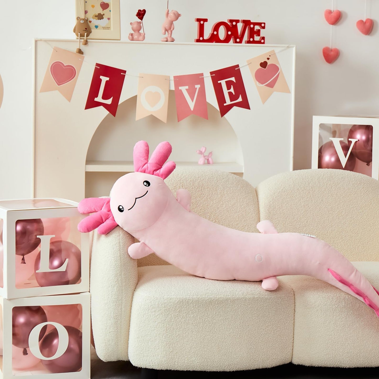 MaoGoLan Giant Axolotl Plush Body Pillow – Glow-in-the-Dark Large Axolotl Toy