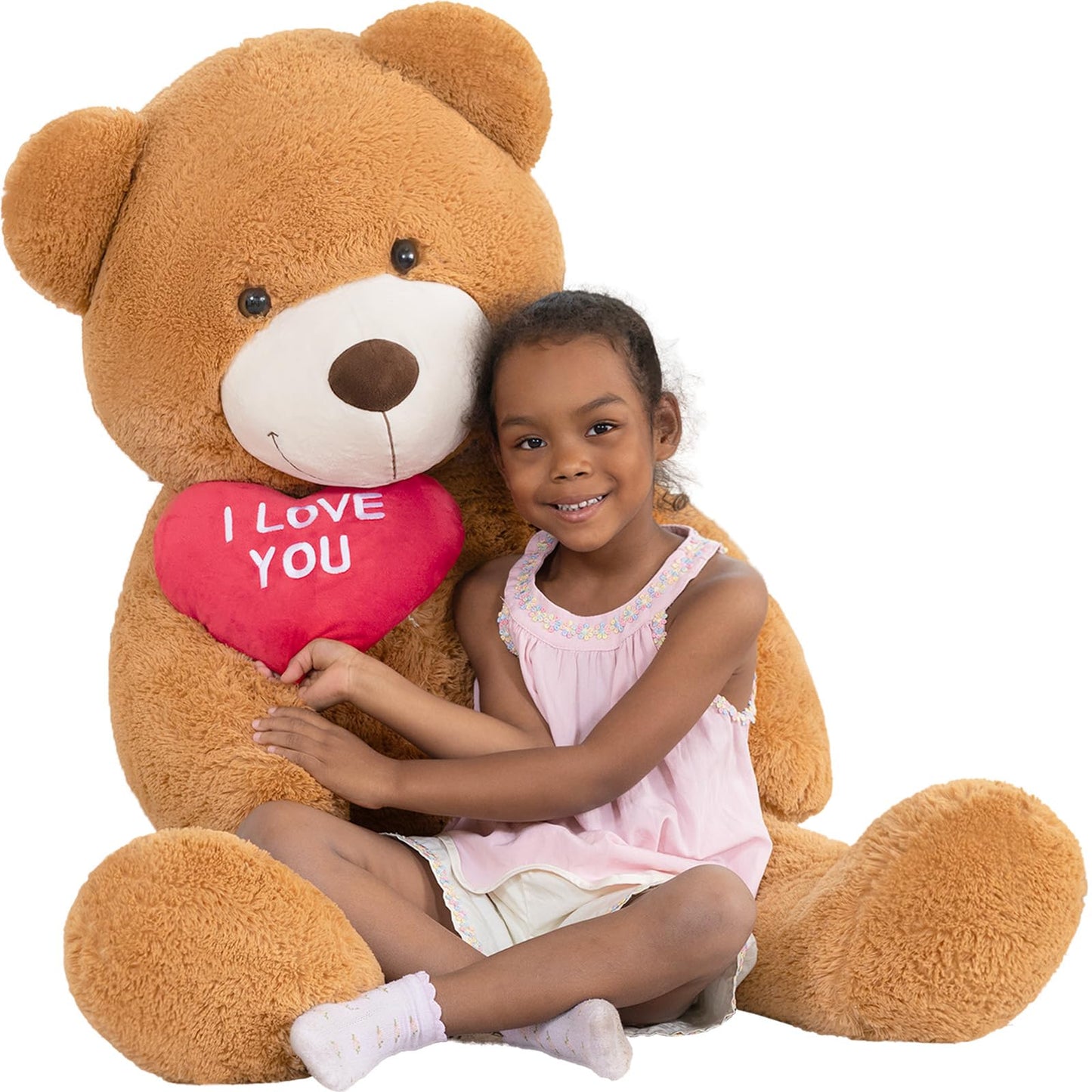 MaoGoLan Big Teddy Bear 4.3ft - I Love You Red Heart Giant Plush Toy