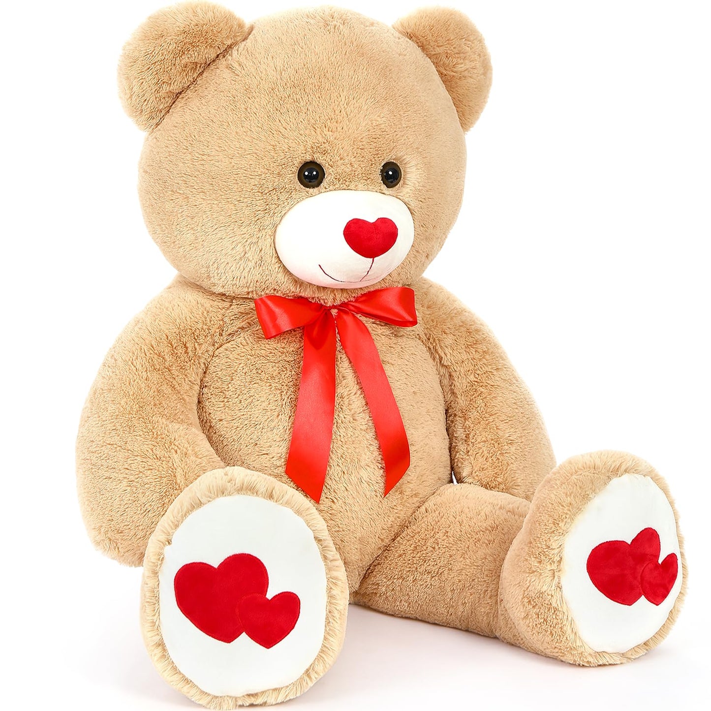 MaoGoLan Giant 47-Inch Teddy Bear Plush – Heart Footprints & Heart Nose | Valentine Gift