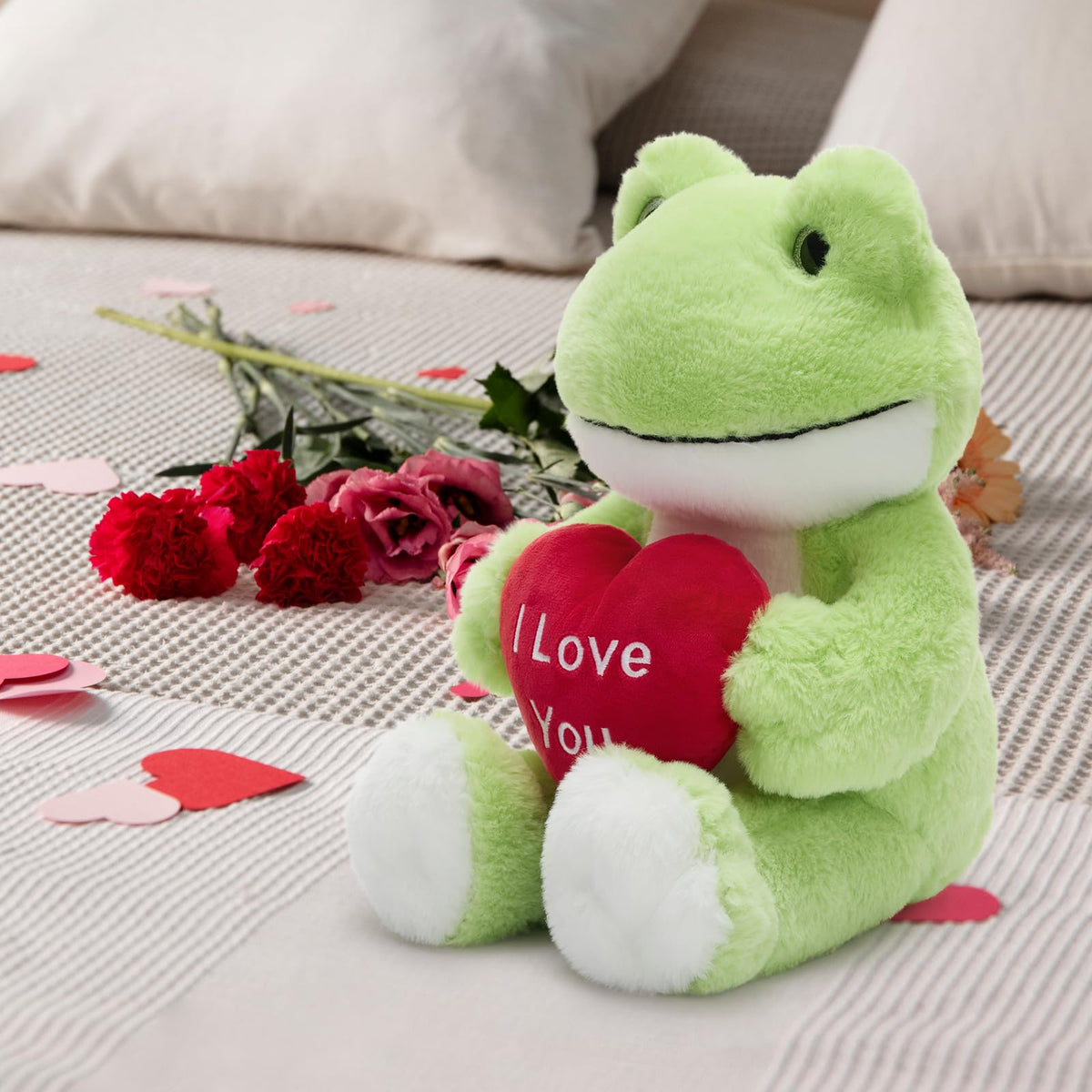 MaoGoLan Large Plush Frog with Heart – 18-Inch Valentine Gift