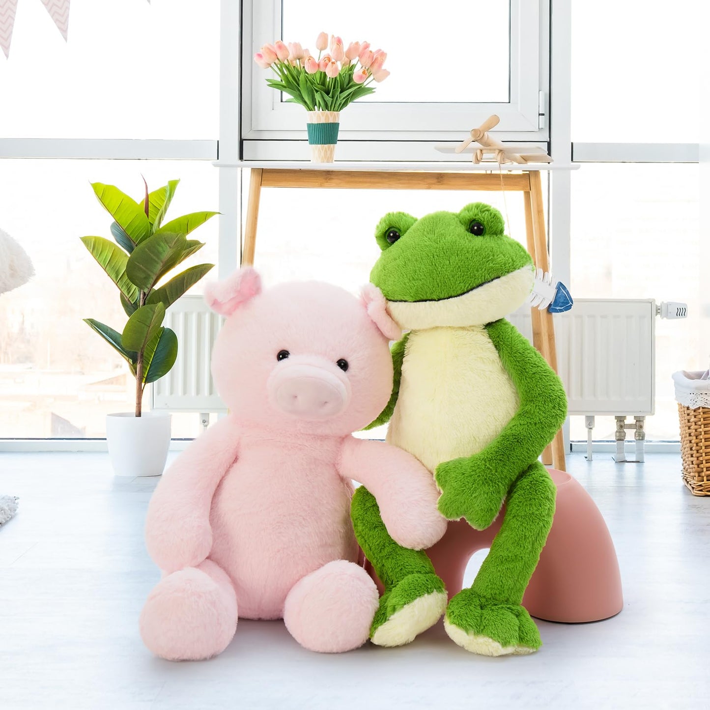 MaoGoLan 24-Inch Large Pink Pig Plush | Cute Piglet Stuffed Animal for Kids, Farm Decor & Gifts