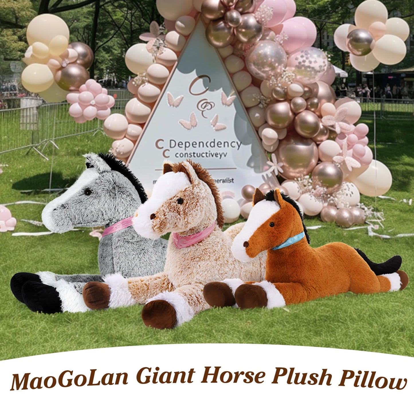 MaoGoLan Large Horse Stuffed Animal – 47-Inch Plush Pony for Play, Sleep, and Decor