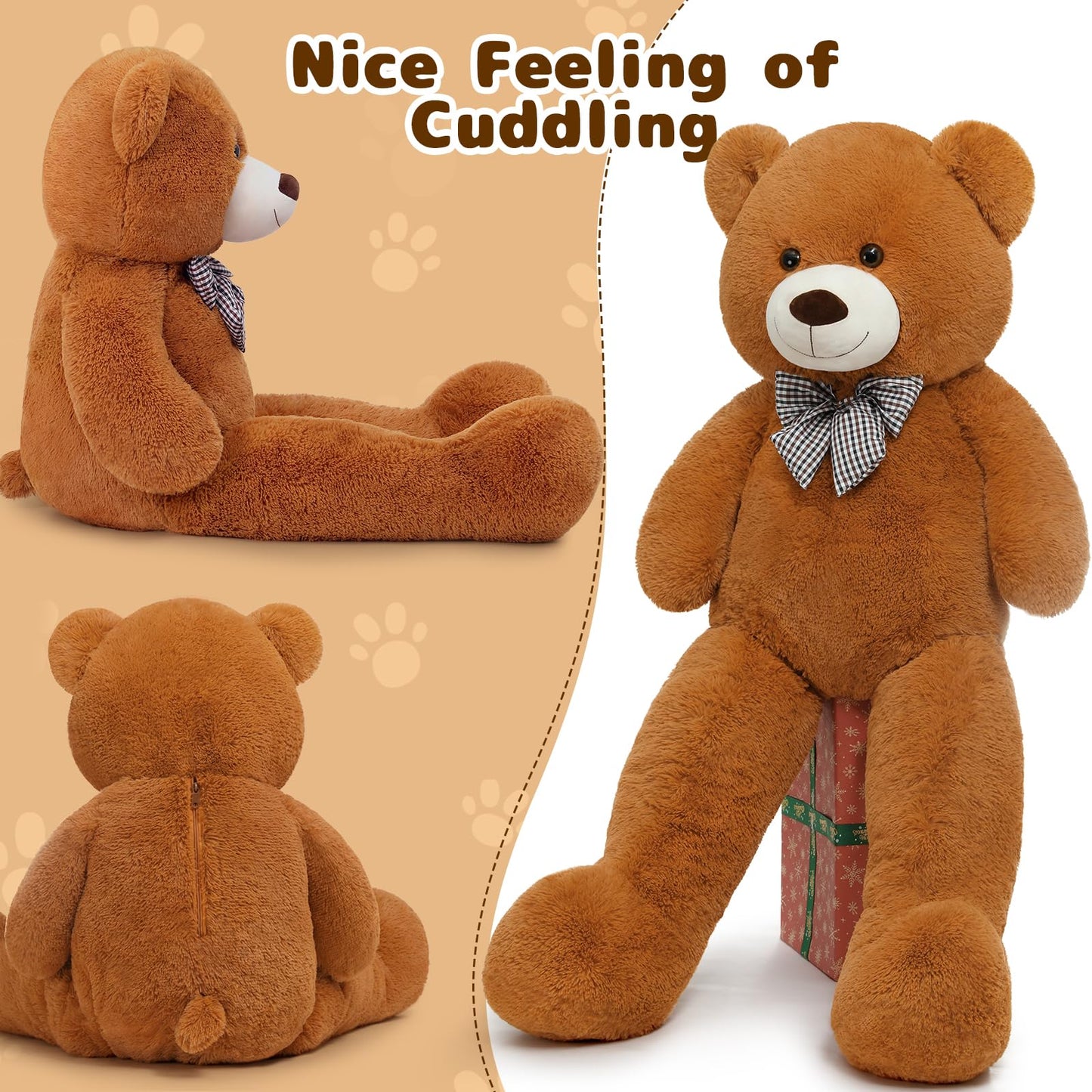 MaoGoLan Giant Brown Teddy Bear – 47-Inch Plush, Ultra-Soft Big Bear Gift