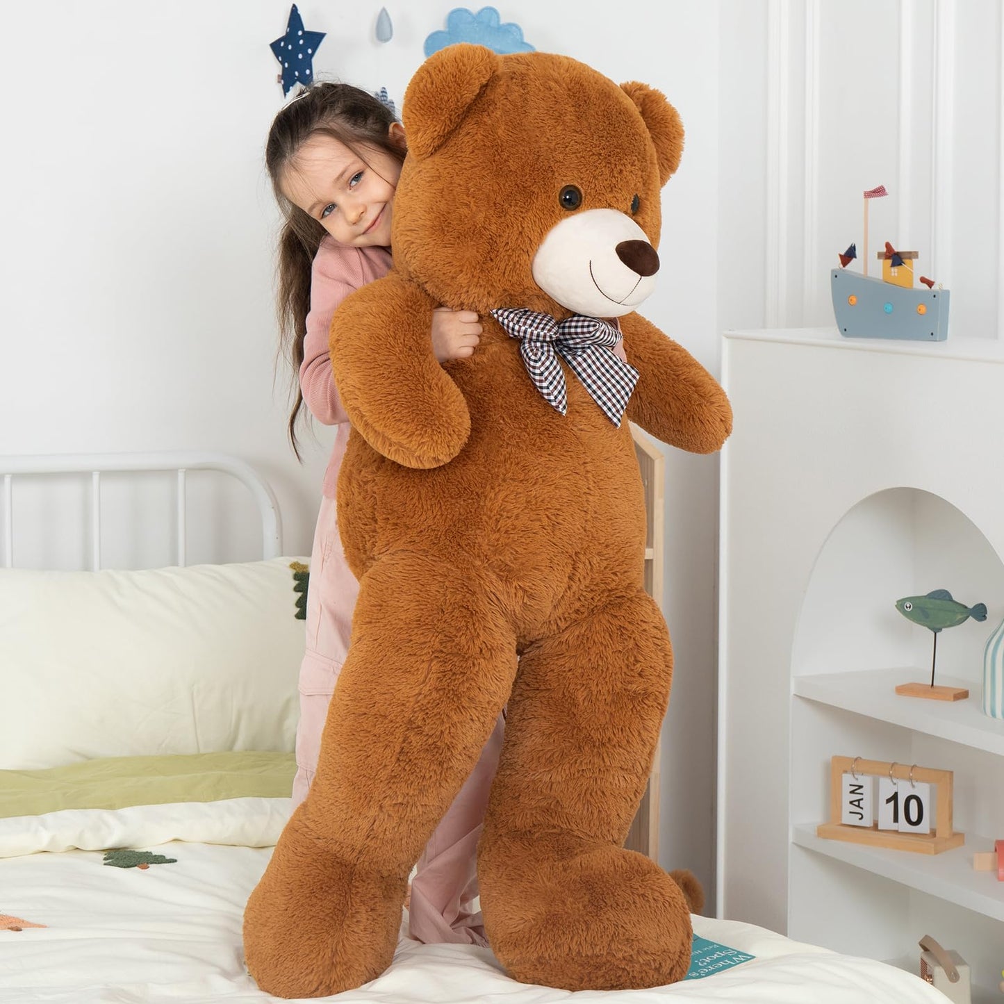 MaoGoLan Giant Brown Teddy Bear – 47-Inch Plush, Ultra-Soft Big Bear Gift