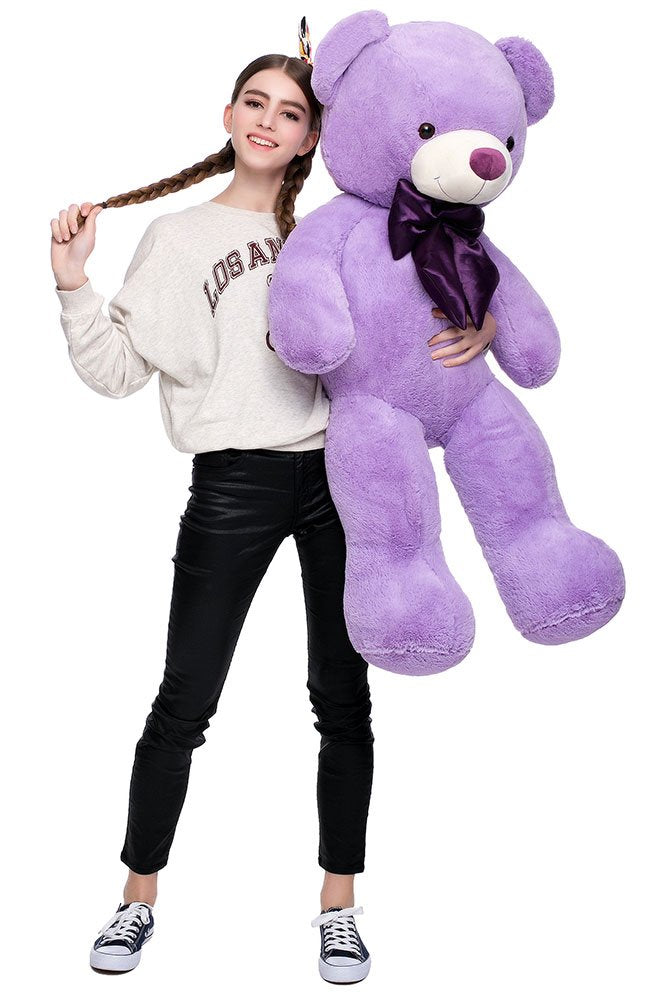 MaoGoLan Giant Purple Teddy Bear — 47-Inch Life-Size Plush for Cozy Hugs and Gift-Giving