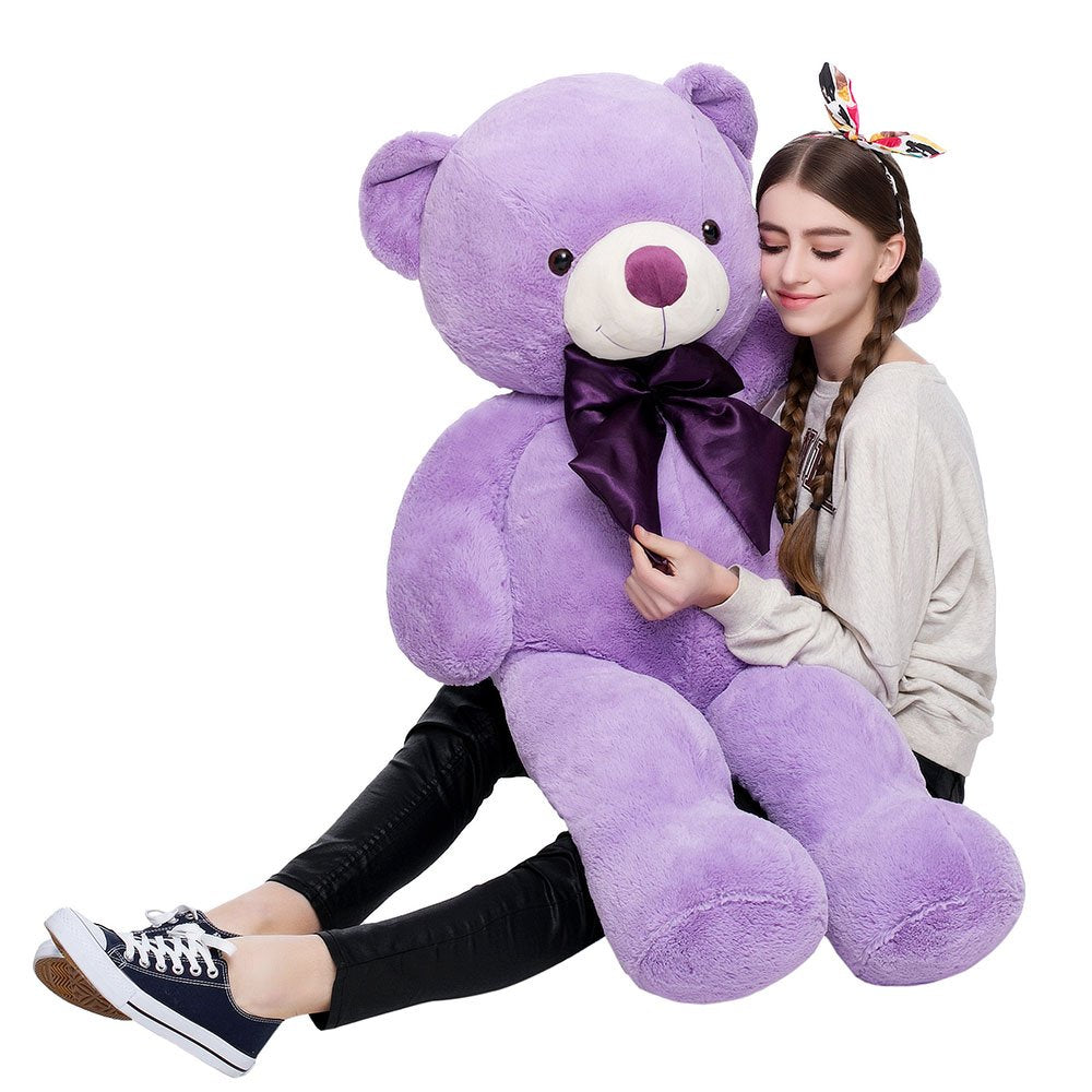 MaoGoLan Giant Purple Teddy Bear — 47-Inch Life-Size Plush for Cozy Hugs and Gift-Giving