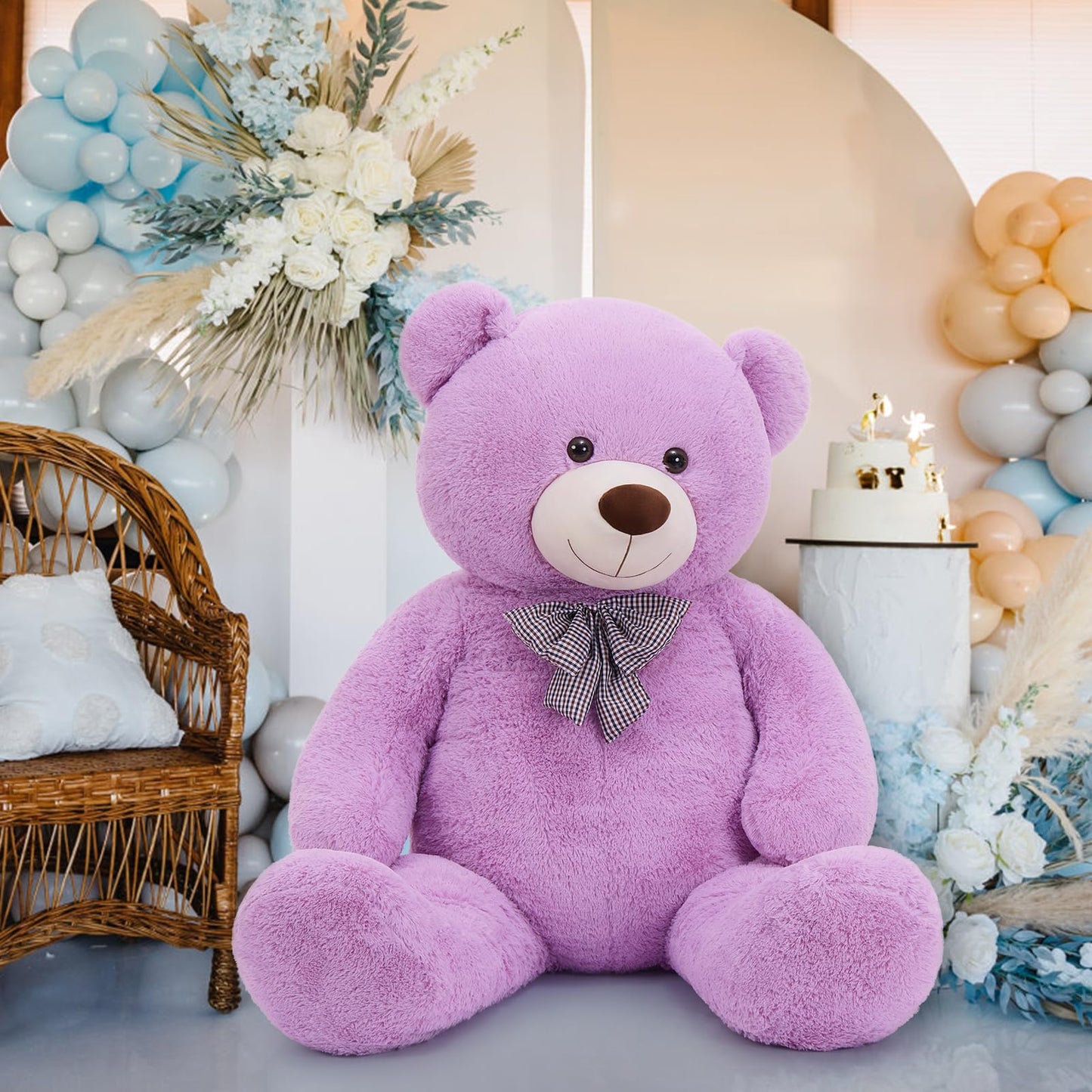 MaoGoLan Giant Purple Teddy Bear 55-Inch Life Size Plush — Huge Soft Stuffed Animal