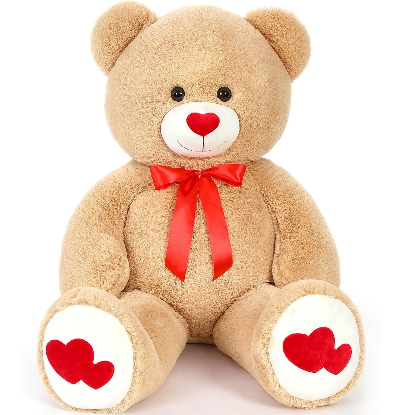 MaoGoLan Giant 47-Inch Teddy Bear Plush – Heart Footprints & Heart Nose | Valentine Gift