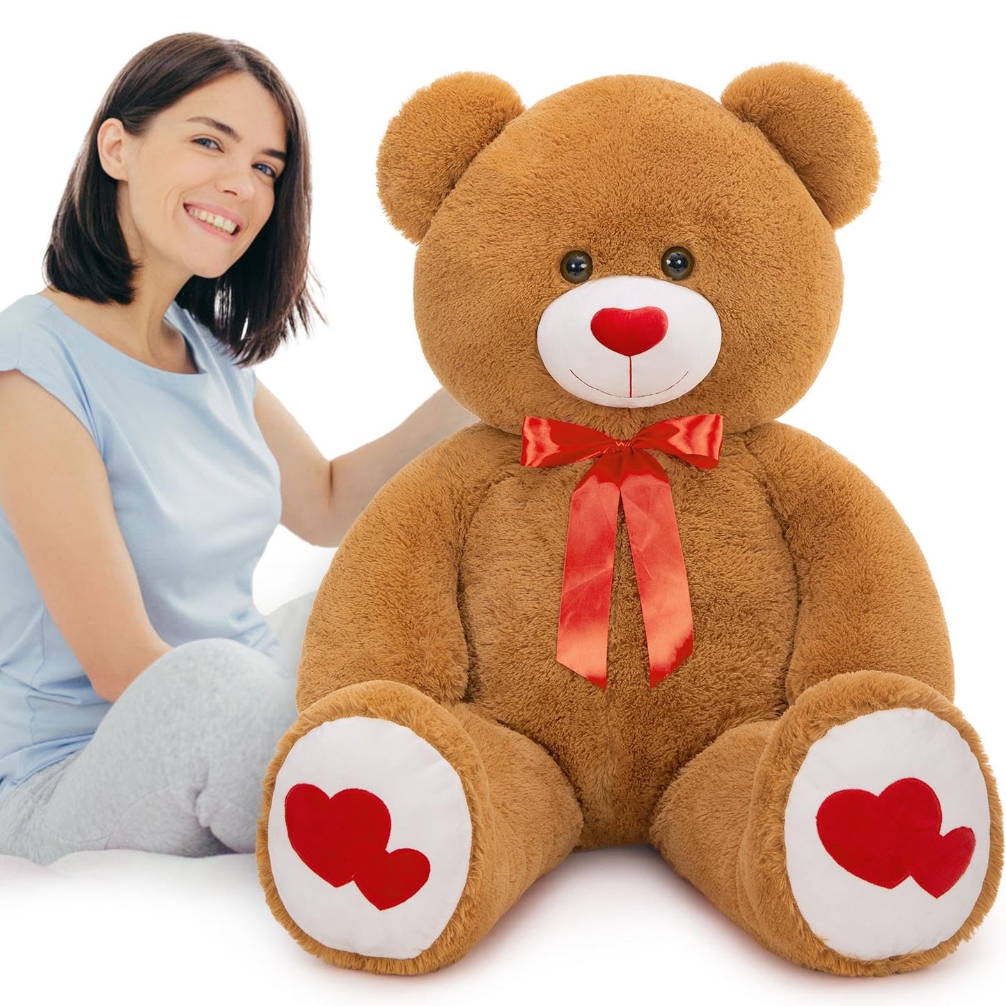 MaoGoLan Giant Teddy Bear Plush 47\" - 4ft Dark Brown Valentines Gift