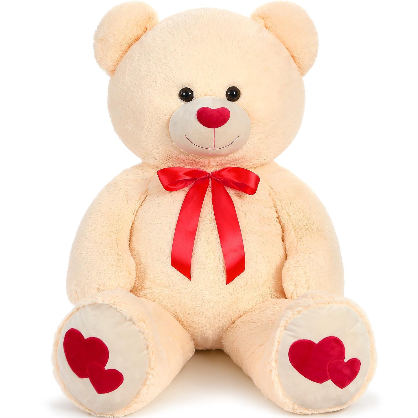 MaoGoLan Giant Teddy Bear Plush 47in – Big Valentine Gift with Heart Footprints