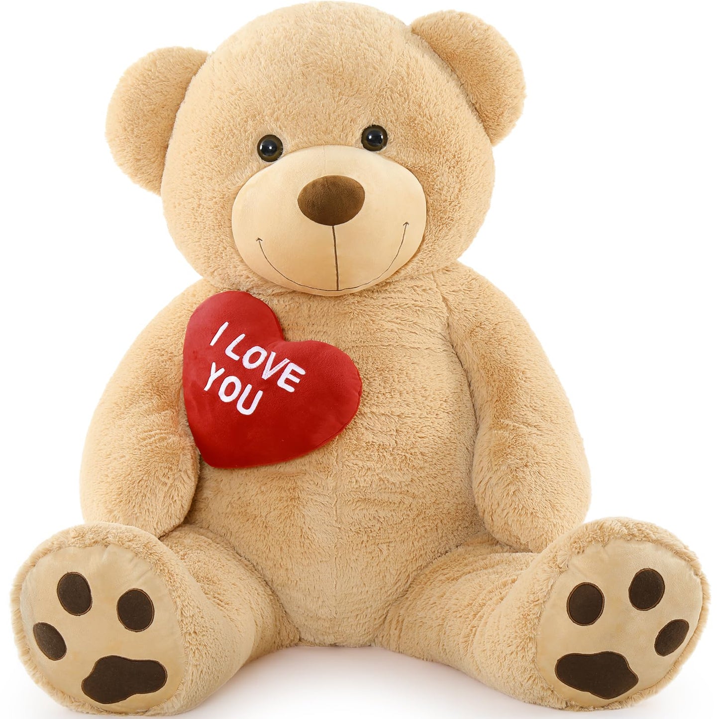 MaoGoLan Giant Teddy Bear - 5 Feet Tall with Red Heart | Soft Brown Plush Gift