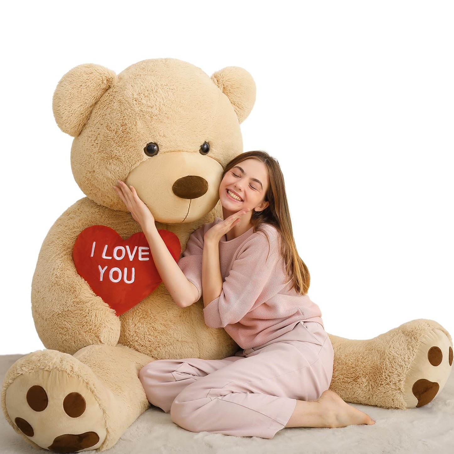 MaoGoLan Giant Teddy Bear 6ft - Red Heart Plush for Valentines, Anniversary & Birthday