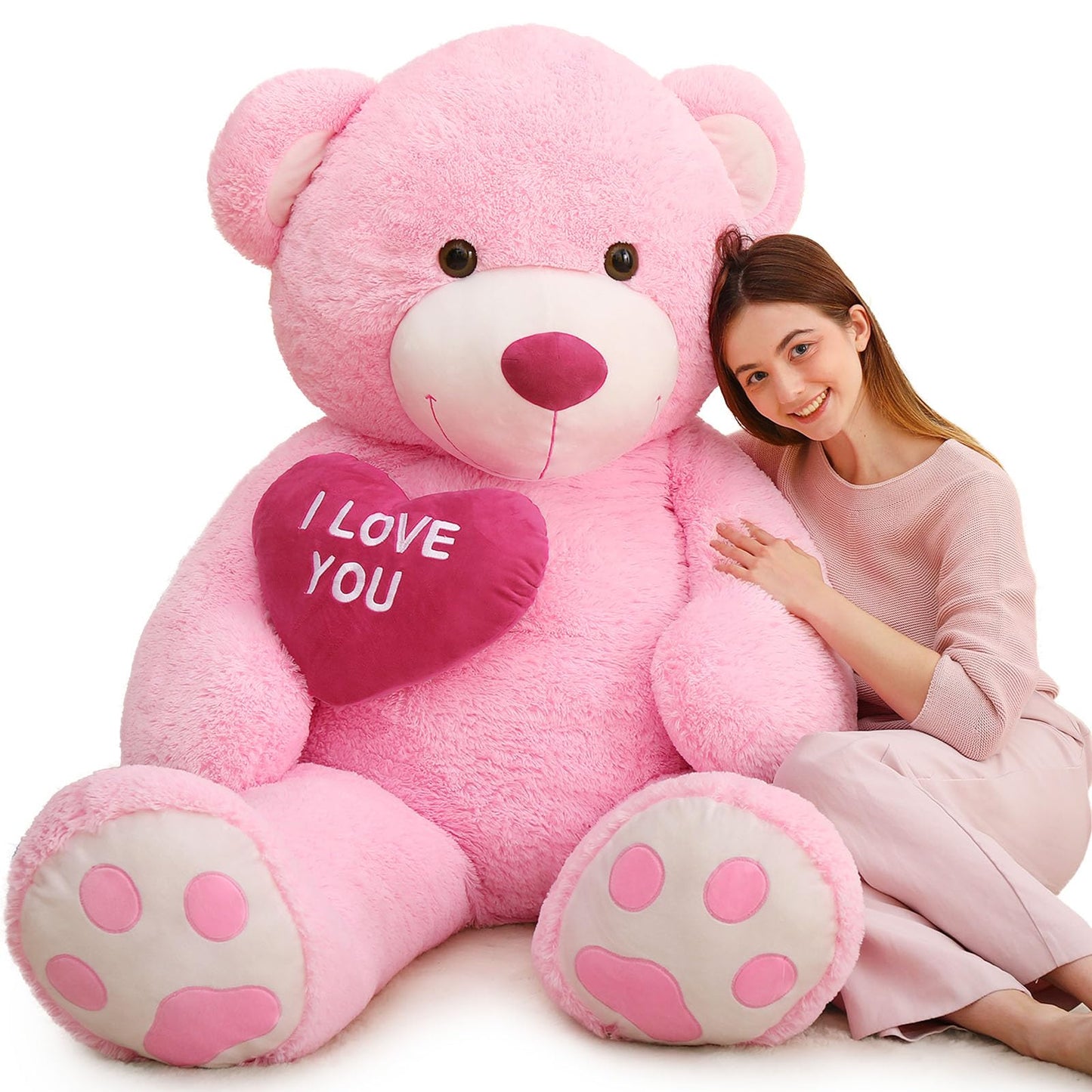 MaoGoLan 6 Ft Giant Teddy Bear – I Love You Red Heart Plush Gift for Valentine’s Day, Anniversary, Birthday