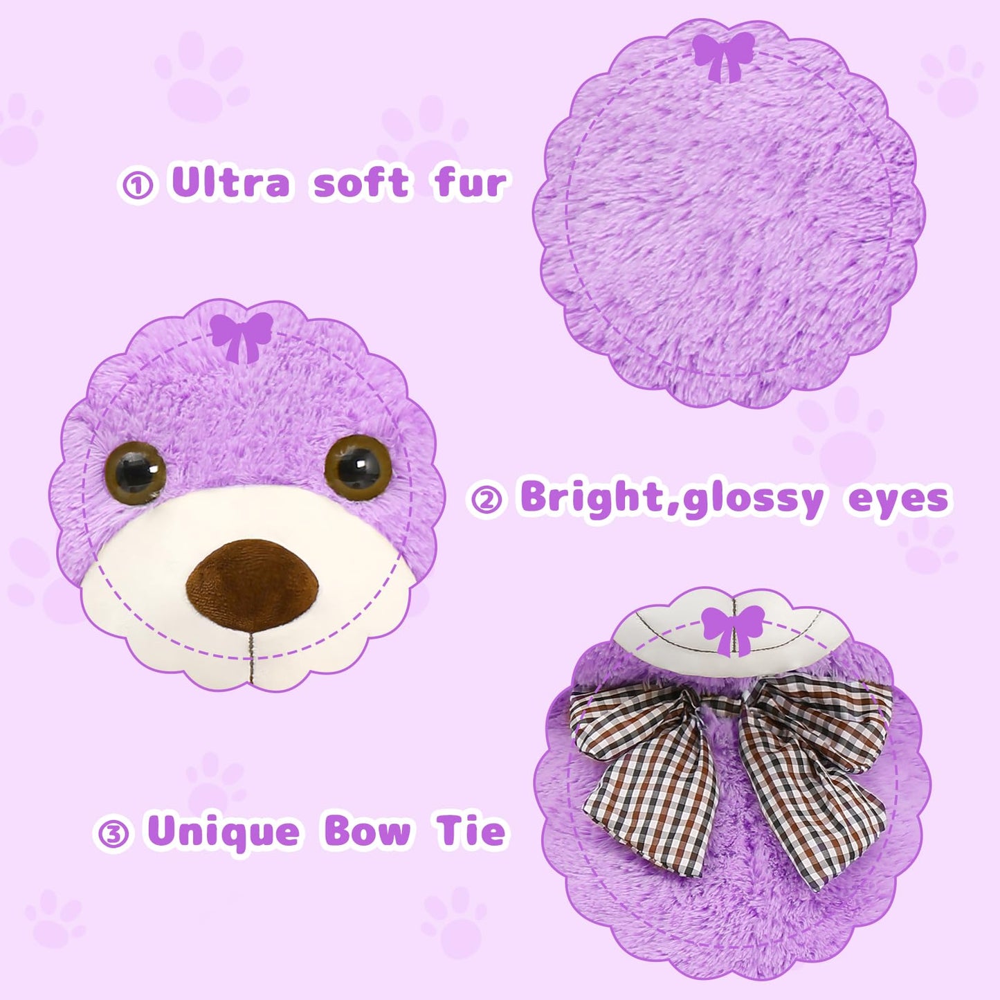 MaoGoLan Giant Teddy Bear 4 Feet – Purple Plush Gift
