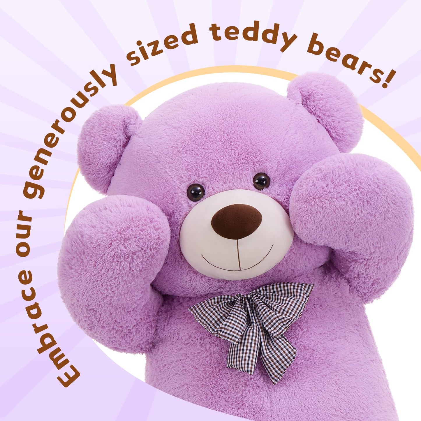MaoGoLan Giant Teddy Bear 4 Feet – Purple Plush Gift