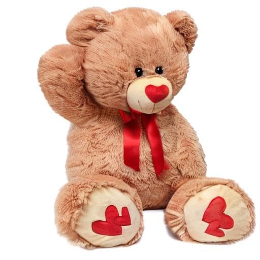 MaoGoLan Giant Teddy Bear 36-inch Plush – Red Heart Footprints, Valentines Gift & Long-Distance Love