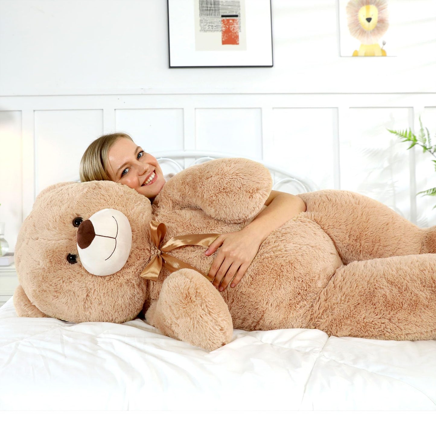 MaoGoLan 4ft Giant Teddy Bear – 47-Inch Plush Gift for Her & Kids