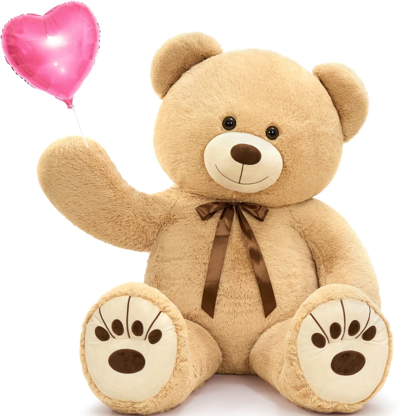 MaoGoLan 59-Inch Giant Teddy Bear – Cream Plush, 5ft Big Stuffed Animal for Kids, Gifts & Decor