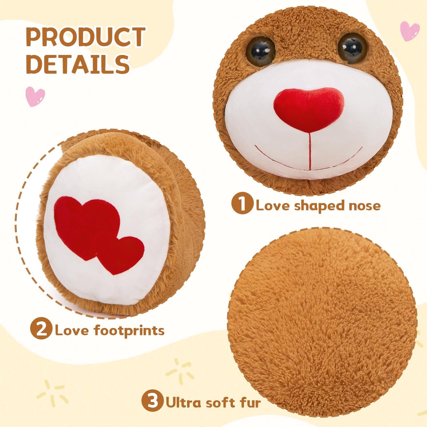 MaoGoLan Giant Teddy Bear Plush 47\" - 4ft Dark Brown Valentines Gift