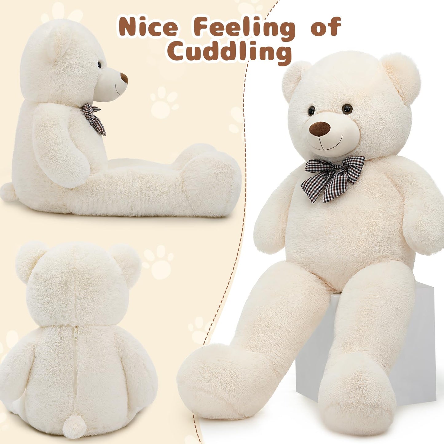 MaoGoLan Giant Teddy Bear – 47-Inch Life Size Plush, 4 Feet Big Stuffed Bear