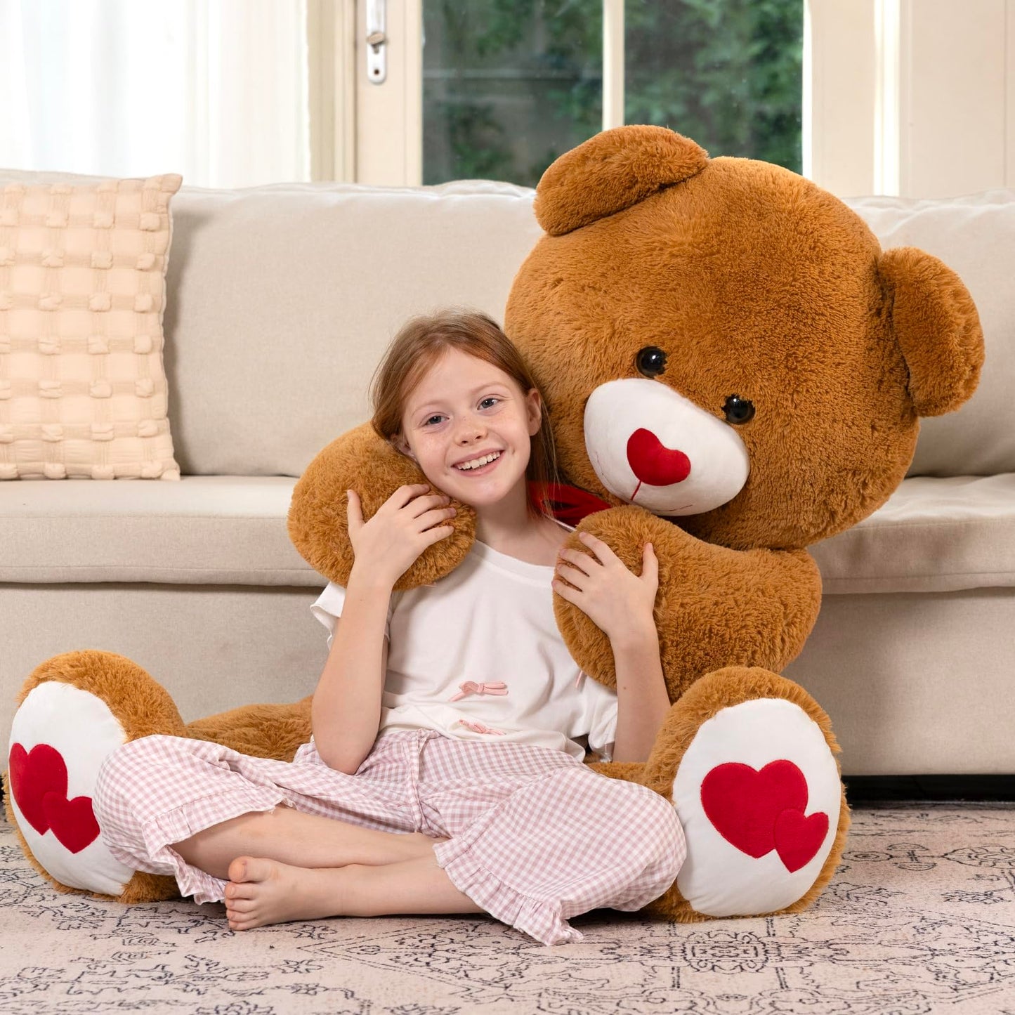 MaoGoLan Giant Teddy Bear Plush 47\" - 4ft Dark Brown Valentines Gift