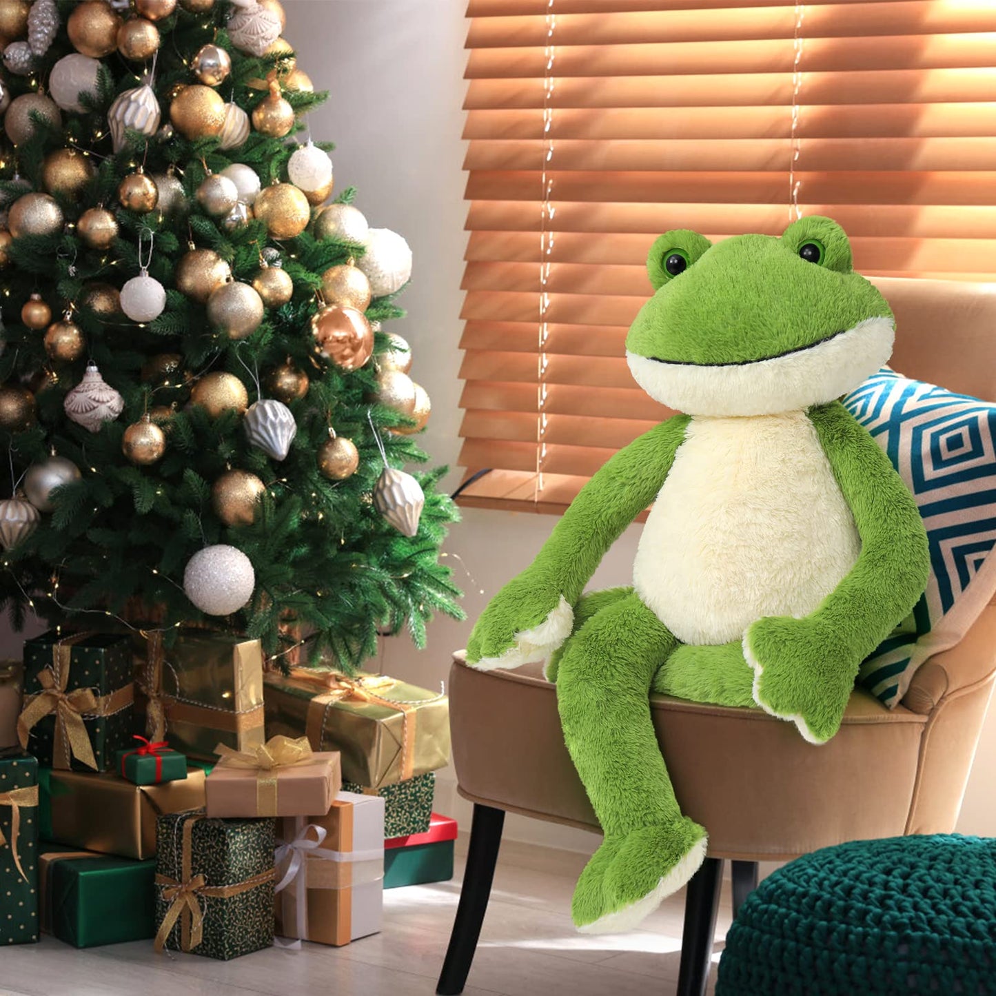 MaoGoLan 24-Inch Giant Frog Plush — Soft Green Stuffed Animal for Kids & Teens