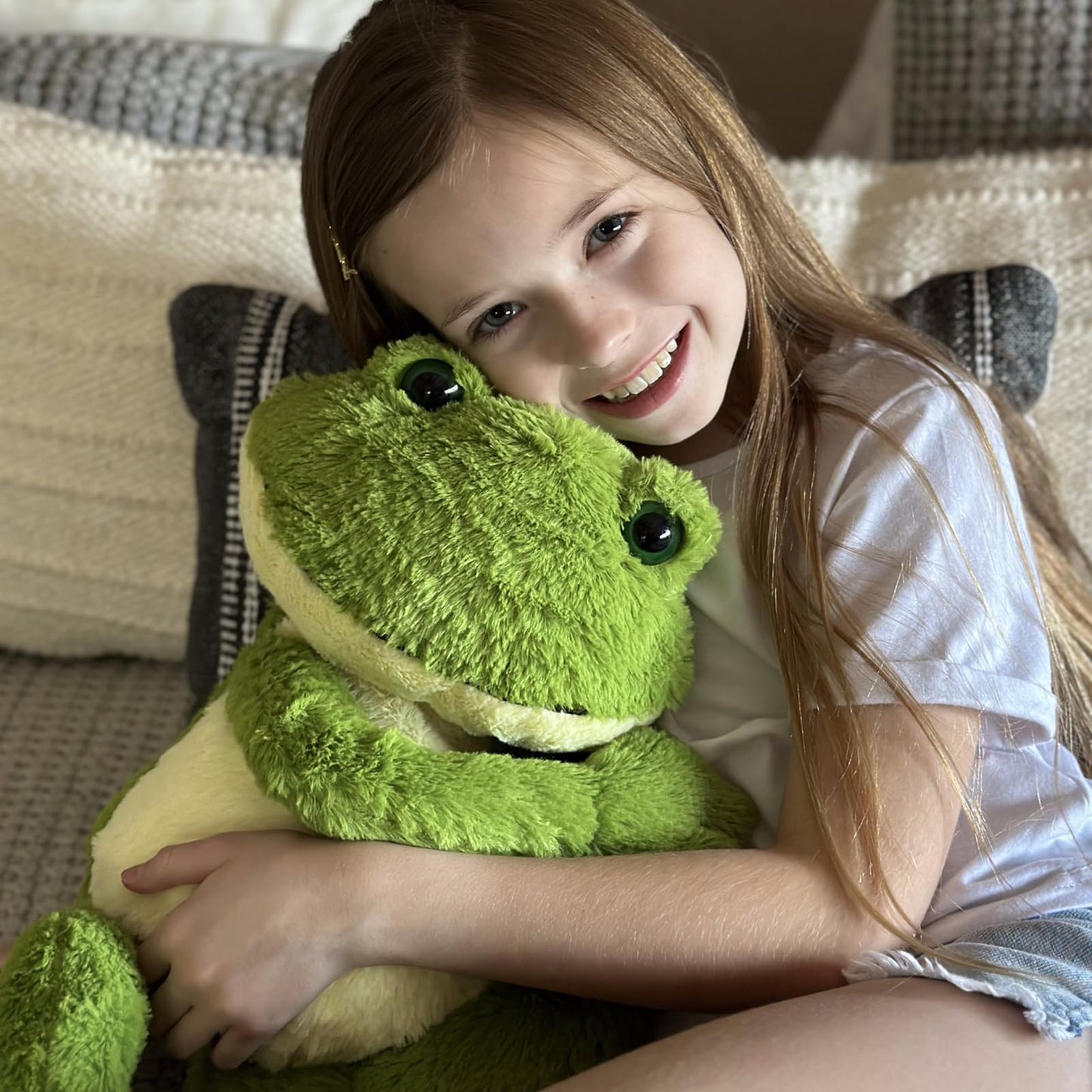 MaoGoLan 24-Inch Giant Frog Plush — Soft Green Stuffed Animal for Kids & Teens
