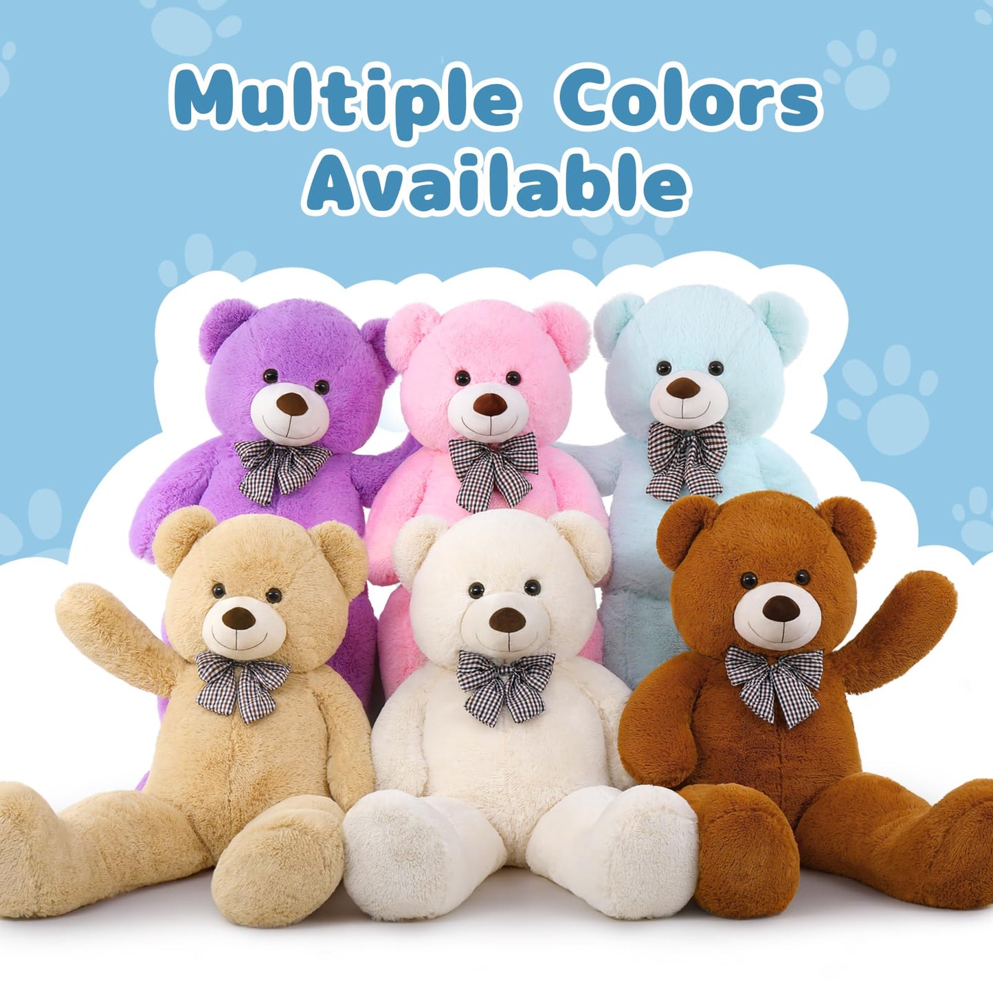 MaoGoLan Large Blue Teddy Bear 55-Inch Jumbo Plush for Cozy Hugs
