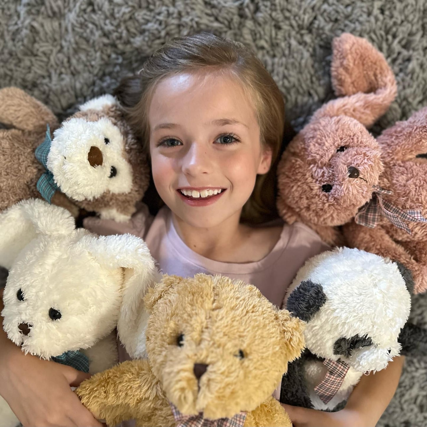 MaoGoLan 5-Piece Plush Set – 12.6-inch Stuffed Animals: Monkey, Panda, Teddy Bear, Easter Bunnies – Party Favors & Decor