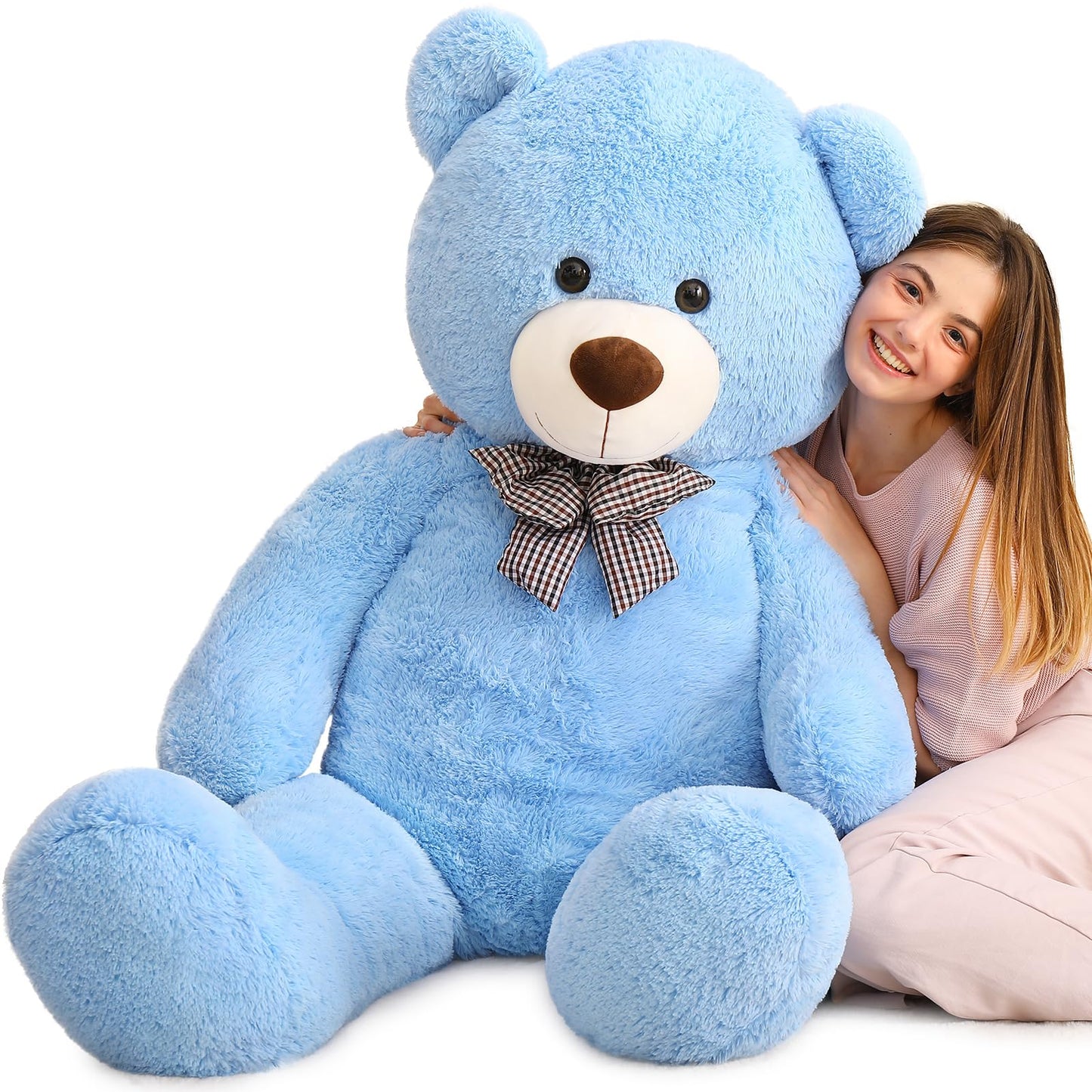 MaoGoLan Large Blue Teddy Bear 55-Inch Jumbo Plush for Cozy Hugs