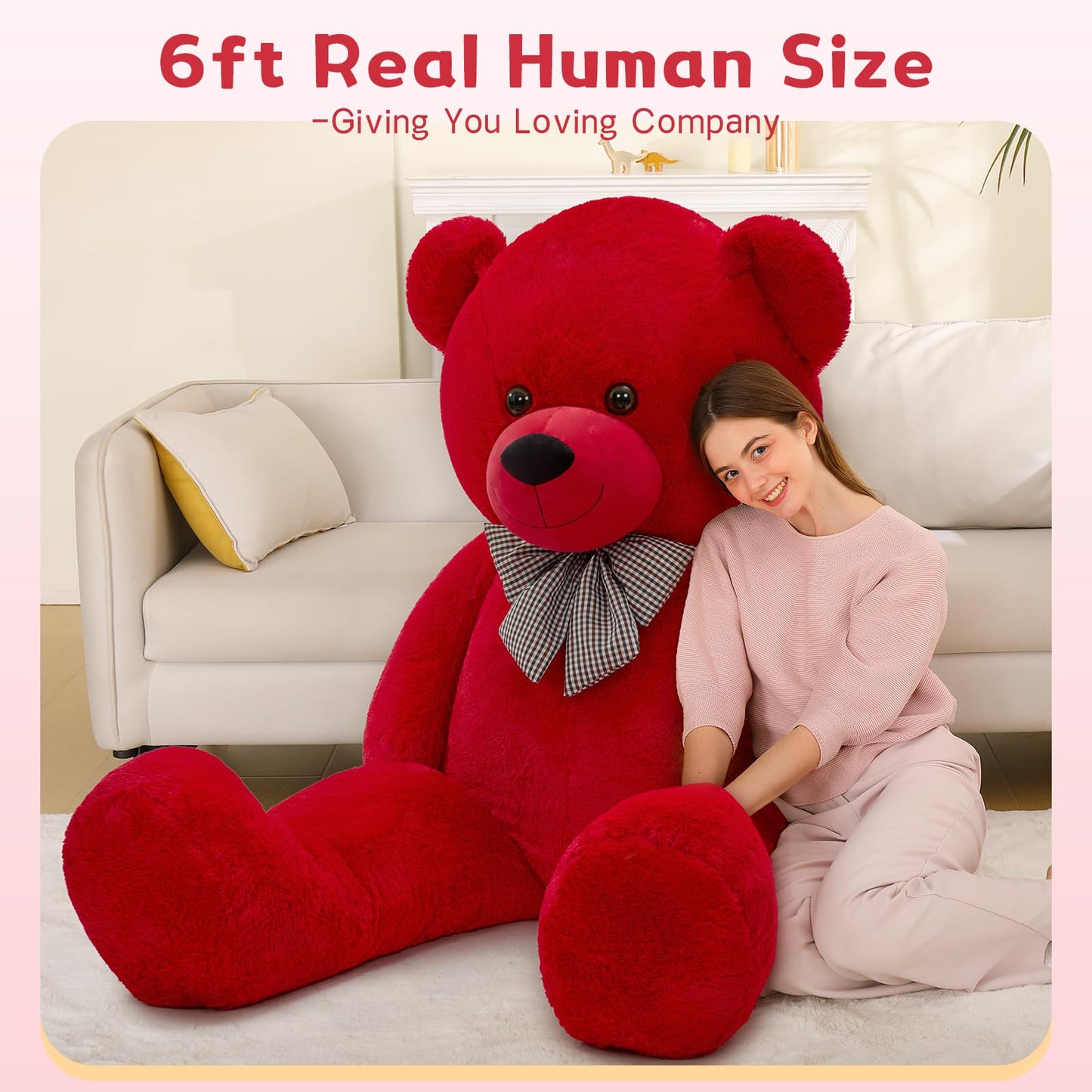 MaoGoLan Big Teddy Bear 6 Feet – Life-Size Plush Gift for Christmas, Valentine’s Day, or Birthday