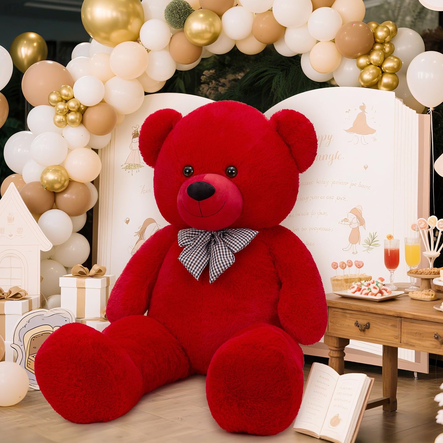 MaoGoLan 55-Inch Big Teddy Bear – Life-Size Plush Red Bear Gift for Christmas, Valentine’s Day or Birthday